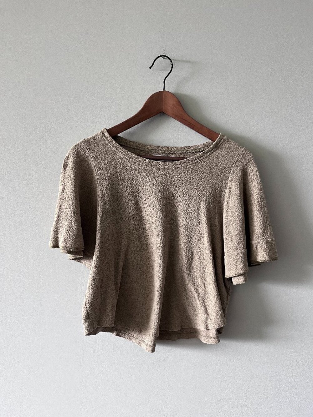 Madewell Flutter Sleeve Top - Green - S